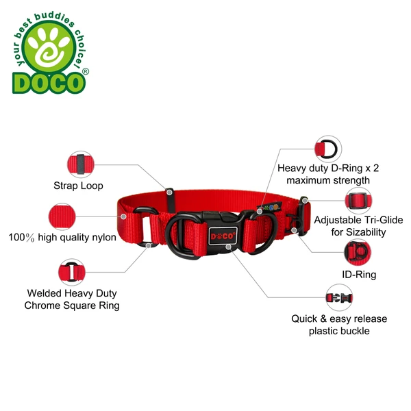 Doco Double DD Nylon Collar Large (2.5 x 45-68cm)