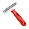  Stainless Steel Double Row Rake Comb with Hand Dog Shedding Tool