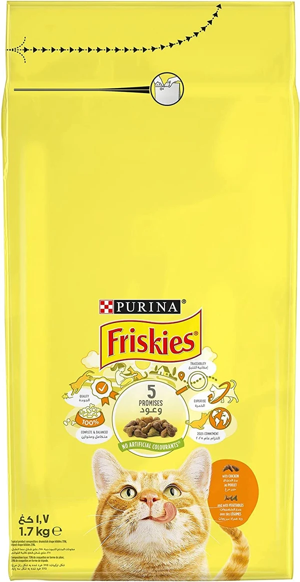 Purina Friskies With Chicken & Vegetable Cat Dry Food 1.7 kg 