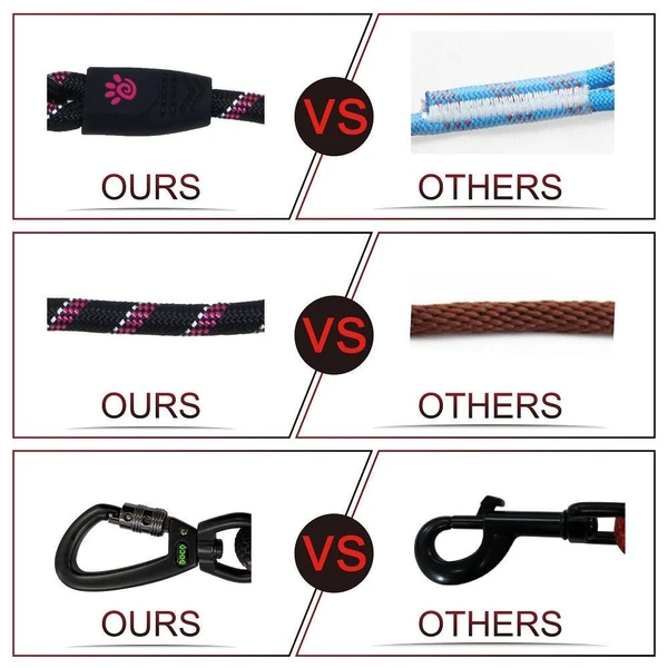 Doco Reflective Rope Leash Lock Snap Large (13mm x 150cm)