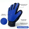 Breathable Mesh Fabric Pet Grooming Glove with Soft Silicone Tips for Dogs & Cats (Blue)