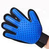 Breathable Mesh Fabric Pet Grooming Glove with Soft Silicone Tips for Dogs & Cats (Blue)