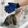 Breathable Mesh Fabric Pet Grooming Glove with Soft Silicone Tips for Dogs & Cats (Blue)
