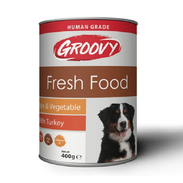 Groovy Fresh Food Rice & Vegetable Adult Dog Wet Food Cans 400 g