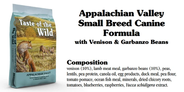 Taste of the Wild Appalachian Valley Small Breed Canine Formula with Venison & Garbanzo Beans 2 Kg