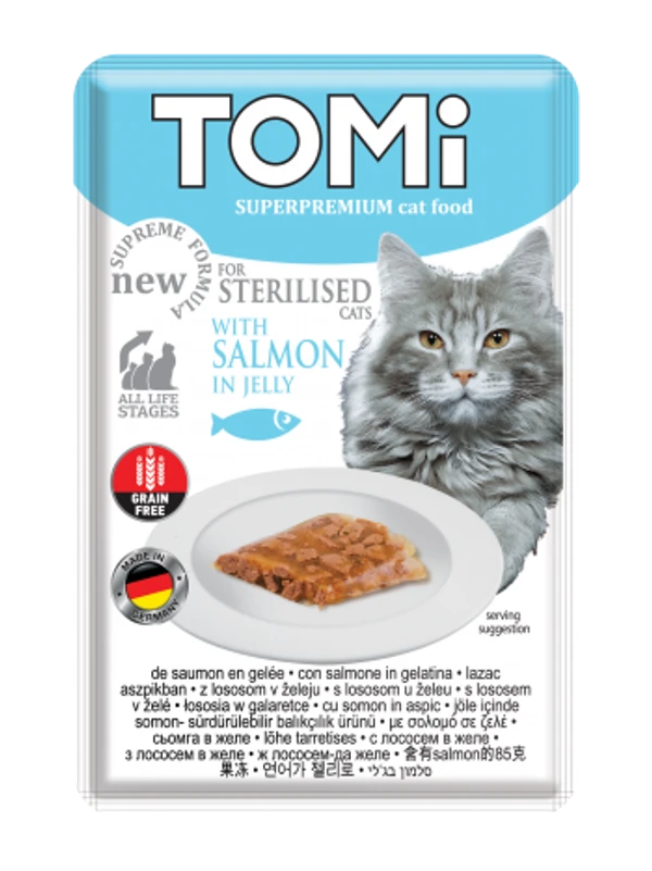 TOMi Super Premium Grain Free Sterilised Cat Wet Food in jelly Pouch 85 g