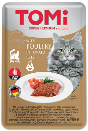 TOMi Super Premium Grain Free All Life Stages Cat Wet Food jelly Pouch 100 g