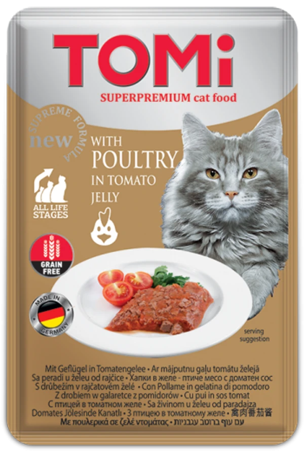 TOMi Super Premium Grain Free All Life Stages Cat Wet Food jelly Pouch 100 g