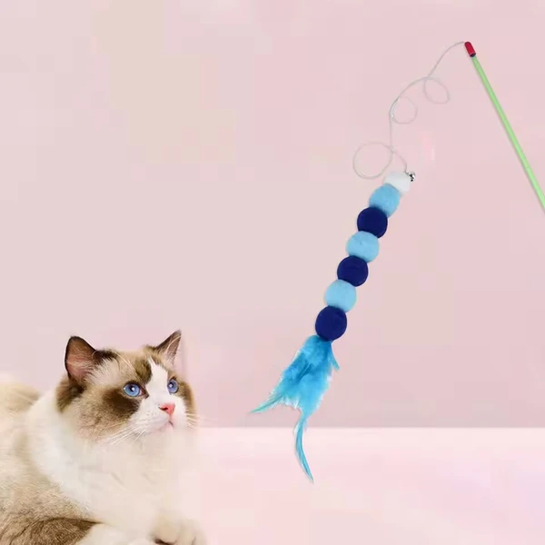 Soft Feather Cat Stick Toy