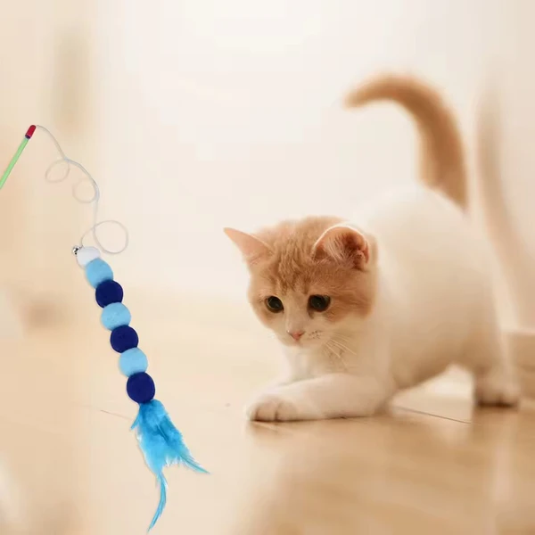Soft Feather Cat Stick Toy