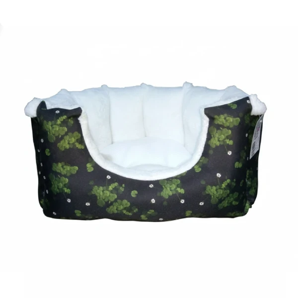 Petmoda Bones Bed Black and Green / White Fur 65*56 cm