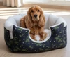 Petmoda Bones Bed Black and Green / White Fur 65*56 cm