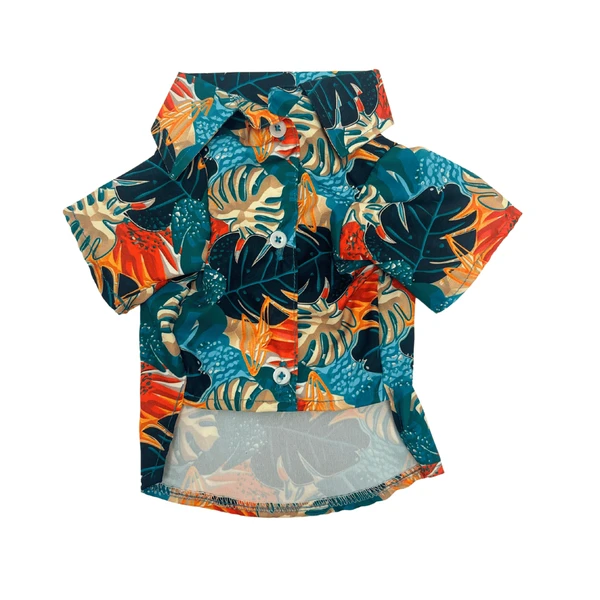 Petmoda Hawaiian Dog Shirt Size 2 - Tropical Leaves
