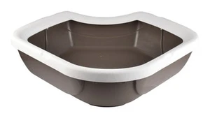 Corner Open Cat Litter Box with Frame 52x59.5x14 cm (Taupe)