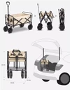 Folding Wagon, Portable with W Heels, 80kg, Pet Transport Wagon, Wide, 360 Wheels, Outdoor & Shopping
