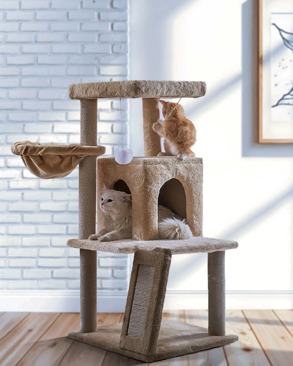 Cat House Deluxe Multi-Level Cat Tree Tower with Condo, Hammock, Scratching Posts & Toys 10070