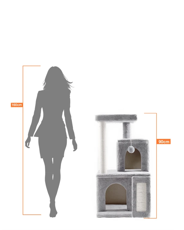 Cat House Compact Tree with Condo, Scratching Posts & Hanging Toy 10025