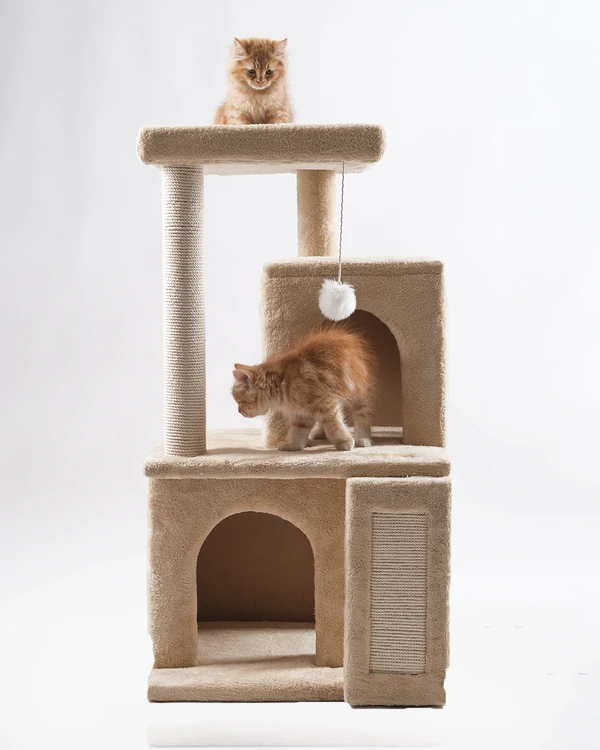 Cat House Compact Tree with Condo, Scratching Posts & Hanging Toy 10025