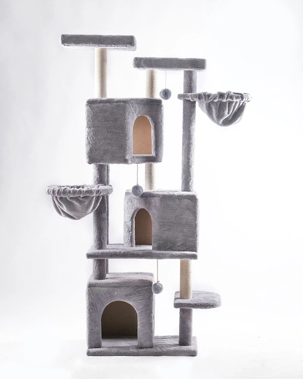 Cat House XL Multi-Level Tree Tower with Triple Condos, Hammocks & Scratching Posts 10024