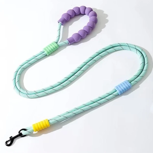 Hands-Free Dog Leash – Adjustable Crossbody & Waist Belt Leash for Walking, Running, and Training (Purple Handle)
