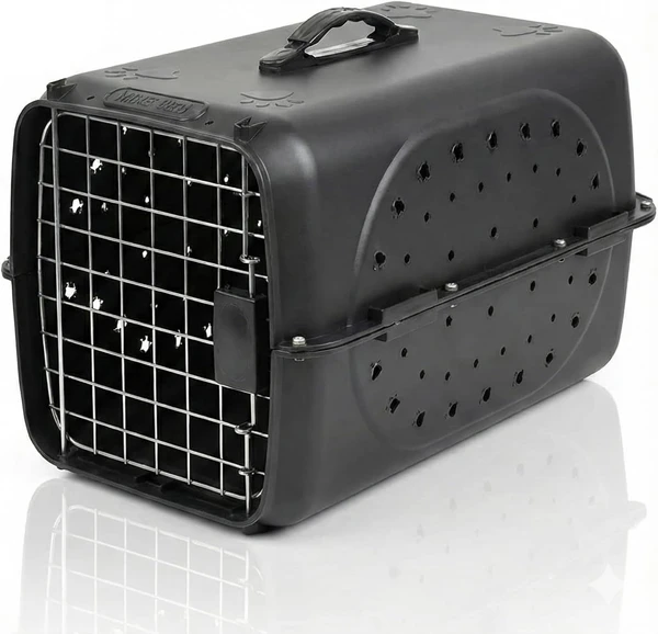 Pet Carrier for Cats & Small Dogs – Durable Portable Travel Crate with Ventilation & Secure Door - Black