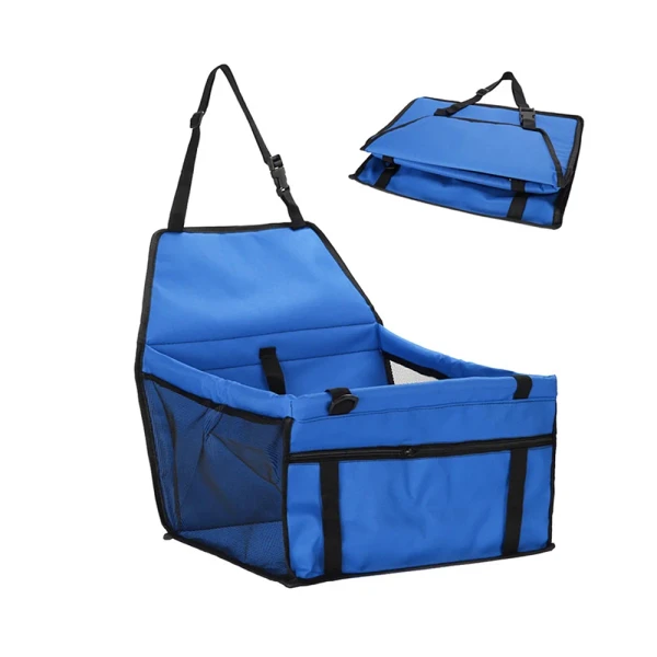 Waterproof Dog Car Booster Seat for Small Pets – Portable Travel Safety Carrier with Storage Pocket & Harness