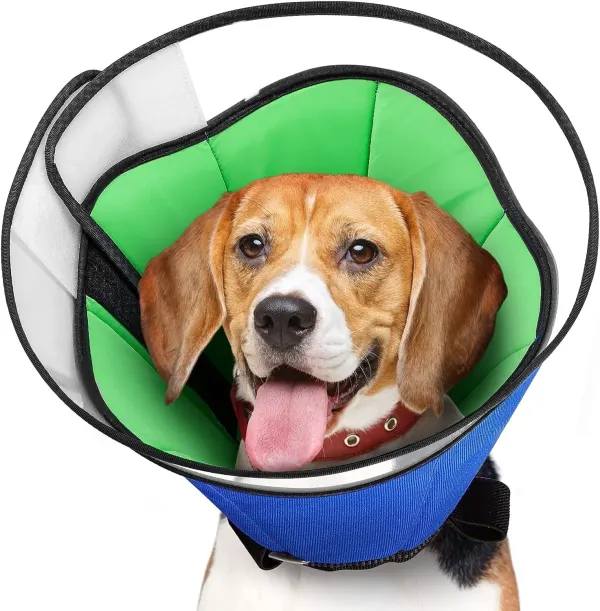 INKZOO Soft Dog Cone Collar After Surgery – Adjustable Pet Recovery Collar for Medium Dogs, Anti-Lick & Wound Protection - Size Medium