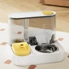 2-in-1 Automatic Pet Feeder with Water Fountain (1.5L) – Cat & Dog Food Dispenser and Water Bowl (White/Grey)