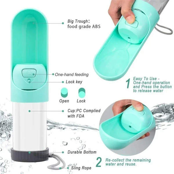 Portable Pet Water Bottle – Travel Dog & Cat Water Dispenser with Drinking Cup