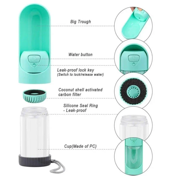 Portable Pet Water Bottle – Travel Dog & Cat Water Dispenser with Drinking Cup