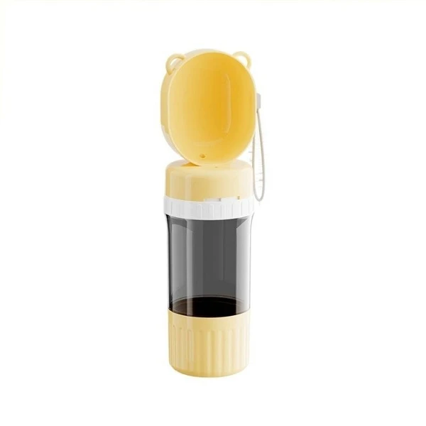 2-in-1 Portable Pet Water Bottle & Food Container – Travel Dog & Cat Dispenser with Bowl 