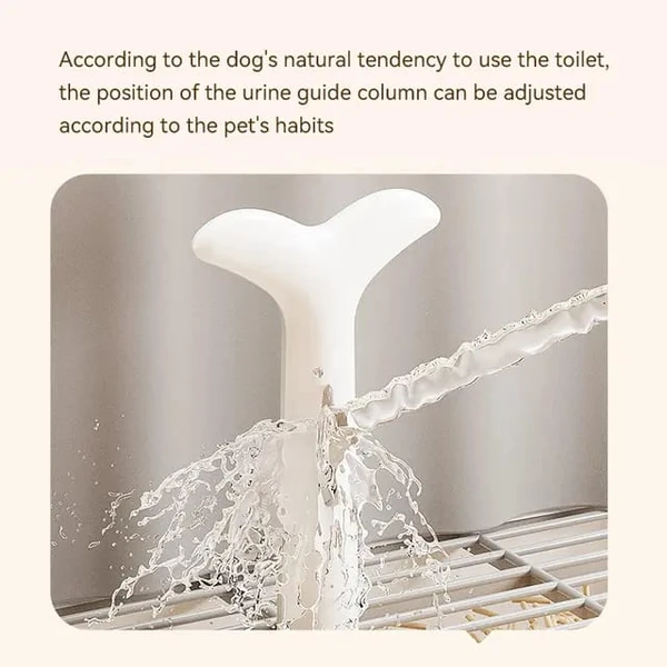 Indoor Small Dog Litter Box with Removable Pole & Mesh Tray – Puppy Training Pad Holder for Clean & Dry Paws - 52x40x35 cm