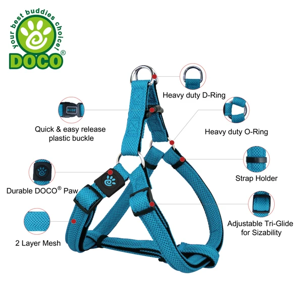 Doco Puffy Mesh Dog Harness Large (3.2 x 66-97cm)