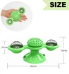 Windmill Rotating Cat Toy with 2 Catnip Balls & Suction Cup – Interactive Spinning Toy & Massager for Indoor Cats - Green