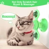 Windmill Rotating Cat Toy with 2 Catnip Balls & Suction Cup – Interactive Spinning Toy & Massager for Indoor Cats - Green