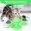 Windmill Rotating Cat Toy with 2 Catnip Balls & Suction Cup – Interactive Spinning Toy & Massager for Indoor Cats - Green