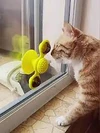 Windmill Rotating Cat Toy with 2 Catnip Balls & Suction Cup – Interactive Spinning Toy & Massager for Indoor Cats - Green