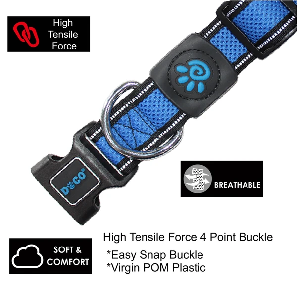 Doco Reflective Stitching Mesh Collar XL (3.8 x 48-71cm )