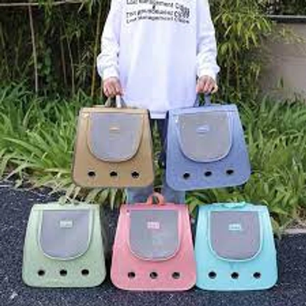 Moorpet Foldable Cat Backpack – 35×30×25 cm | Breathable Double Shoulder Travel Bag for Cats & Small Dogs