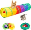 Cat Tunnel Toy – 115×25×25 cm Foldable Rainbow Play Tube with Crinkle Sounds, Peek Holes & Ball Toy for Cats, Kittens & Small Pets
