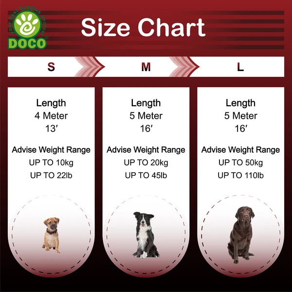  Doco All Day Adventure Retractable Dog Leash Small