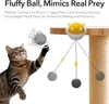 Automatic Interactive Cat Toy with Fluffy Ball – Rising & Falling Motion Teaser for Indoor Cats | Battery Operated, No-Drill Installation