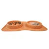2-in-1 Silicone Pet Bowl for Dogs & Cats – Foldable Slow Feeder & Water Bowl | Portable & Easy to Clean (38×20×4 cm) - Orange