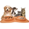 2-in-1 Silicone Pet Bowl for Dogs & Cats – Foldable Slow Feeder & Water Bowl | Portable & Easy to Clean (38×20×4 cm) - Orange