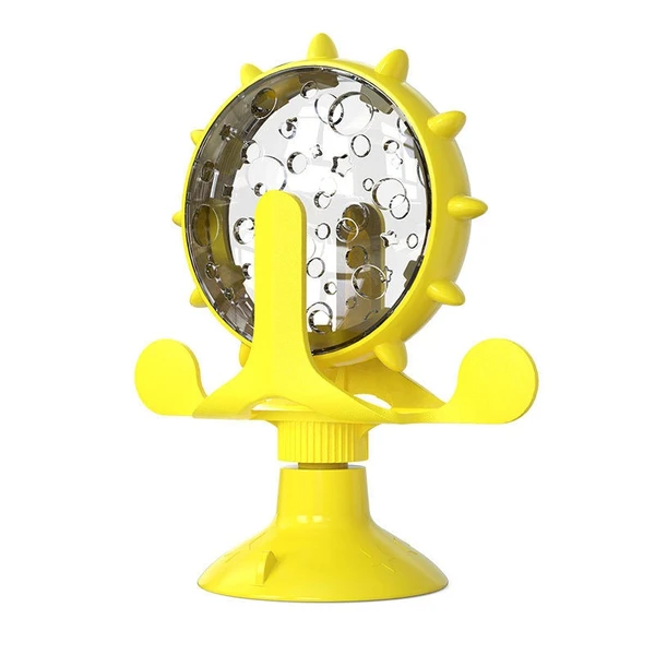 Interactive Pet Treat Wheel Toy – 360° Spinning Windmill Feeder with Suction Base | Fun, Stress-Relief & Exercise Toy for Dogs and Cats 