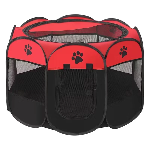Foldable Pet Playpen – Portable Oxford Cloth Pet Tent for Dogs, Cats & Puppies | Breathable Mesh, Zipper Top & Easy Carry Design (65×65×43 cm) 