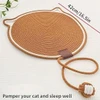 Cat Face Scratching Mat with Hanging Toy Ball – 2-in-1 Wall & Floor Scratch Pad | Cotton Rope Cat Scratcher & Bed for Healthy Claws