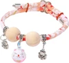 Natural Wooden Bead Cat Collar with Random Charm – Stylish Adjustable Collar for Cats with Gentle Insect Protection 