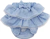 Reusable Skirt Diaper Pad for XSmall Dogs & Cats – Adjustable Pet Diaper Cover with Cute Ruffled Design - XSmall (Blue & White)