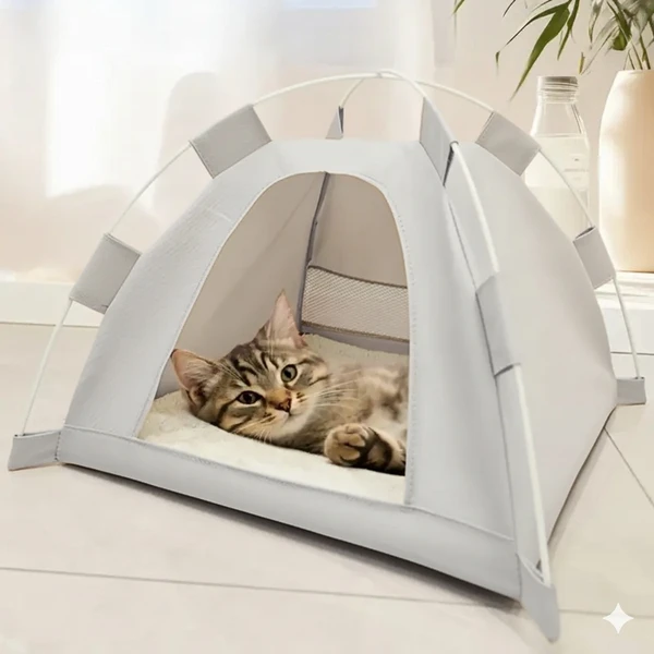 Foldable Cat & Small Dog Tent Bed – 30×30 cm | Portable Indoor & Outdoor Pet House - Small (for Kittens & Small Cats)